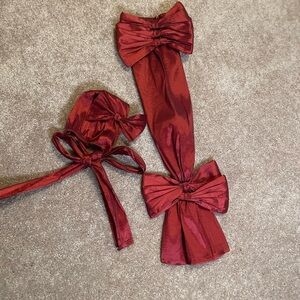 Elegant Red  Bow Set